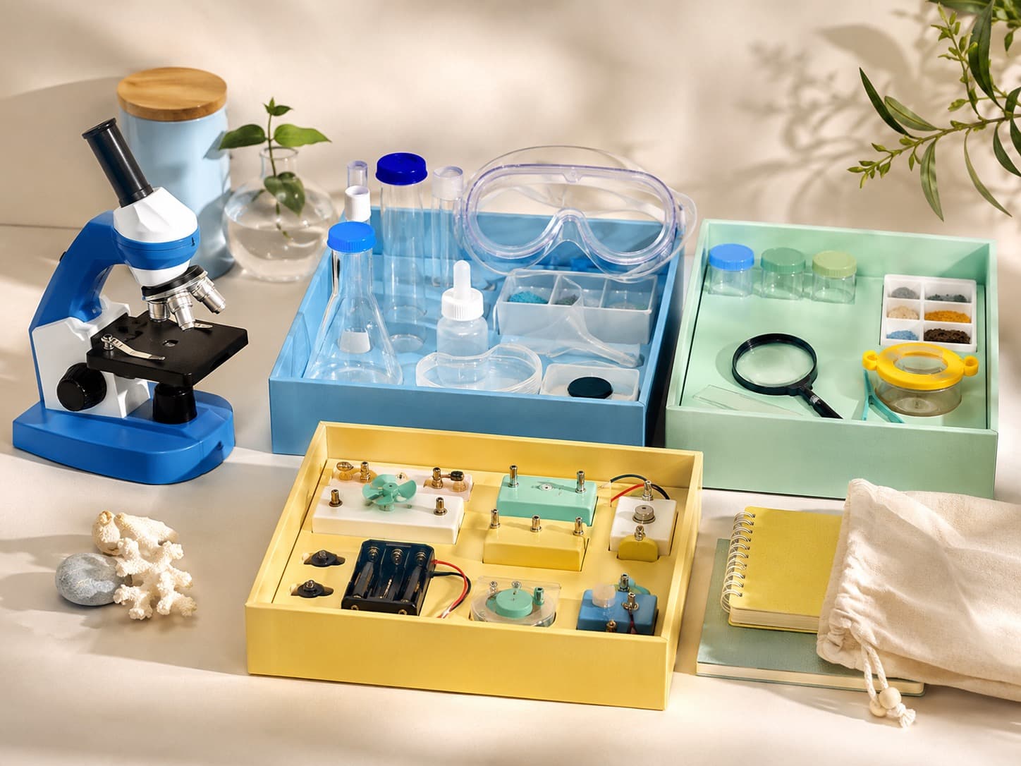 STEM Explorer Bundle educational science kit arranged on a studio table